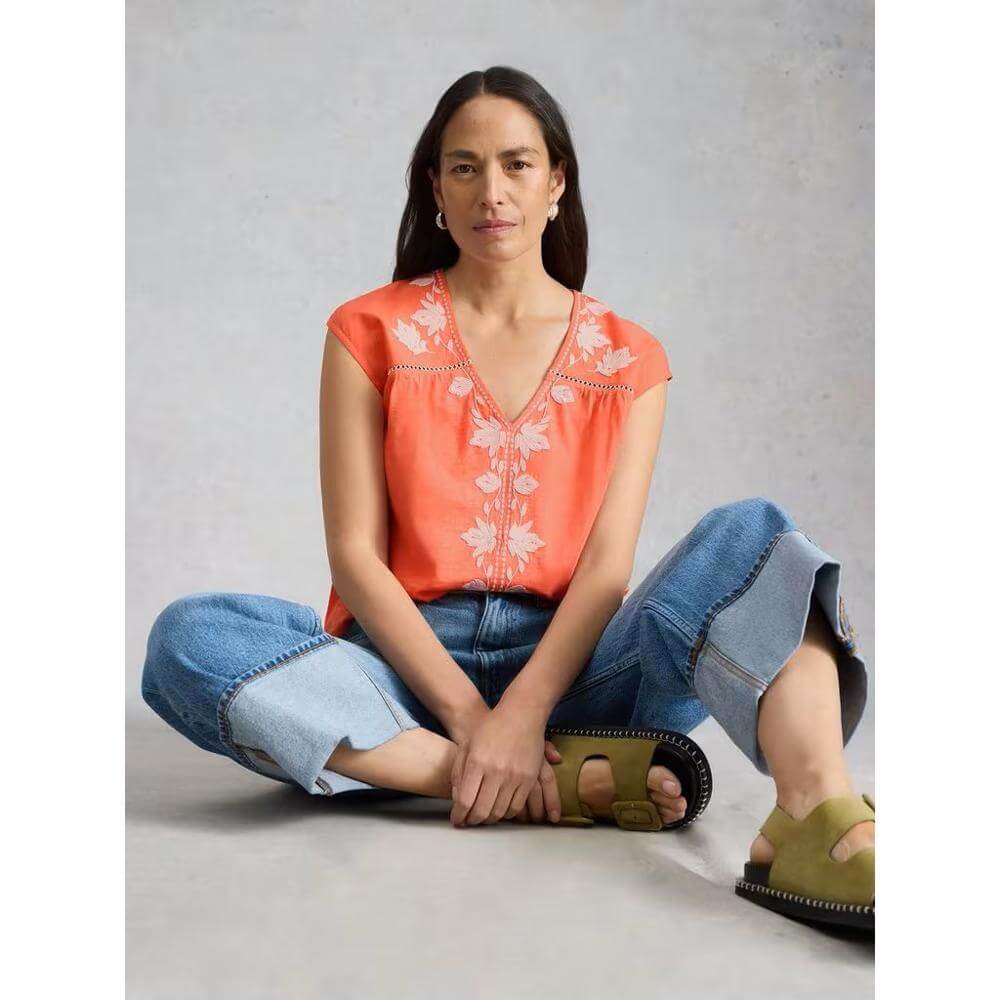 White Stuff Fliss Floral V Neck Top